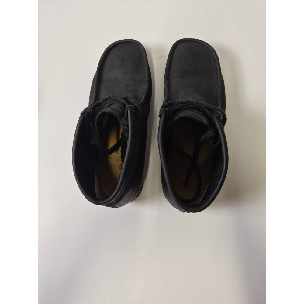 Clarks Wallabee Boots Black Leather Moccasin Lace Up Mens 8 261297667070